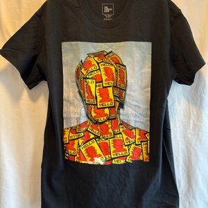 The Thread Shop Black T-shirt Size M Yello Man Poster